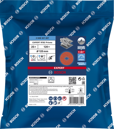 Bosch EXPERT R782 Prisma 陶瓷 X-LOCK 纖維盤 125 毫米 120+。.